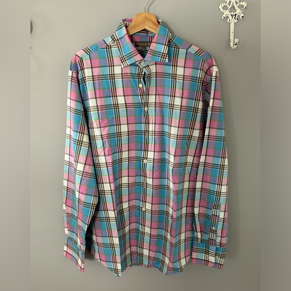 Men’s Peter Millar plaid shirt size Large - Picture 1 of 3